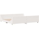 vidaXL Massivholzbett ohne Matratze Weiß 180x200 cm Kiefernholz