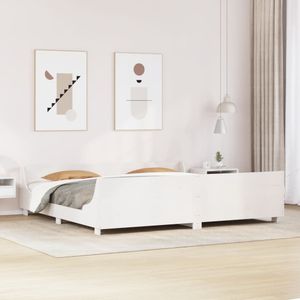 vidaXL Massivholzbett ohne Matratze Weiß 180x200 cm Kiefernholz