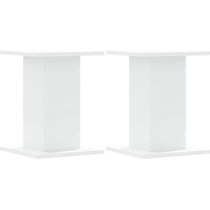 Haba - Luidsprekerstandaarden - Wit - Bewerkt Hout - Set van 2