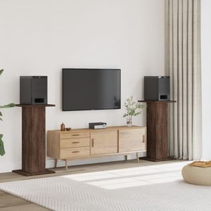 vidaXL Speakerstandaards 2 st 30x30x95 cm bewerkt hout bruin eiken
