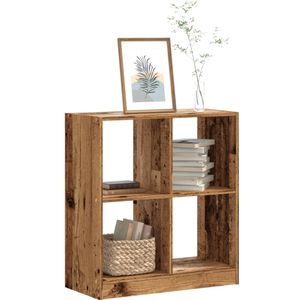 vidaXL - Boekenkast - 68,5x32x75 - cm - bewerkt - hout - oud - houtkleurig