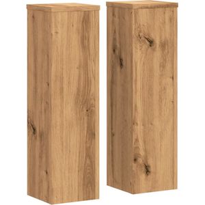 vidaXL - Plantenstandaards - Hout - Eikenkleurig - Set van 2