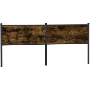 vidaXL Hoofdbord 190 cm bewerkt hout en staal gerookt eikenkleurig