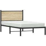 vidaXL - Bedframe - zonder - matras - metaal - sonoma - eikenkleurigx190 - cm