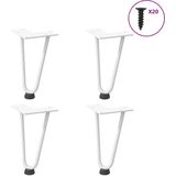 Haarnadelbeine 4 Stk. Weiß 20 cm Massivstahl Vidaxl