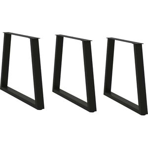vidaXL Esstisch Beine V-Form 3 Stück Schwarz 70x(72-73,3) cm Stahl