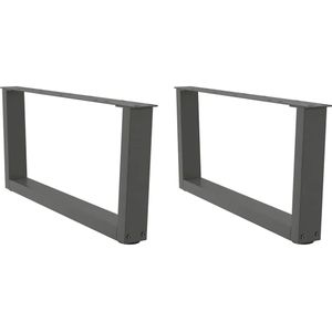 vidaXL - Salontafelpoten - V-vormig - Antraciet - Staal - 2 Stuks