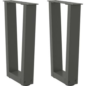 vidaXL - Salontafelpoten - V-vormig - Antraciet - Staal - 2 Stuks