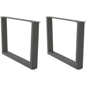 vidaXL - Salontafelpoten - V-vormig - Antraciet - Staal - 2 Stuks