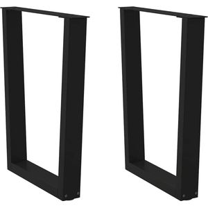 vidaXL Esstisch Beine V-Form 2 Stück Schwarz 70x(72-73,3) cm Stahl