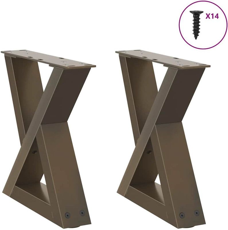 Couchtischbeine 2 Stk. Naturstahl 30x(30-31,3) cm Stahl Vidaxl