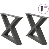 vidaXL - Salontafelpoten - 2 - st - 60x(30-31,3) - cm - staal - antraciet