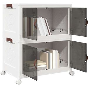 Aufbewahrungsbox mit Rädern Stapelbar 2-stöckig 75 l 64x40x76cm Vidaxl