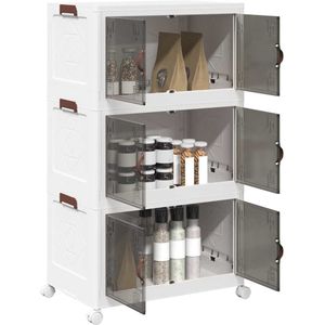 Aufbewahrungsbox mit Rädern Stapelbar 3-stöckig 75 l Vidaxl 909815