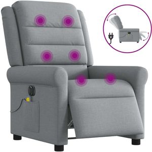 vidaXL - Massagestoel - Lichtgrijs - Stof - Elektrisch Verstelbaar