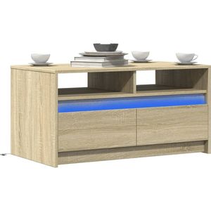 vidaXL LED-Couchtisch Sonoma-Eiche Holzwerkstoff