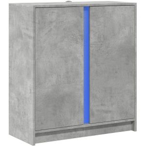 vidaXL Dressoir met LED 77x34x85 cm bewerkt hout betongrijs