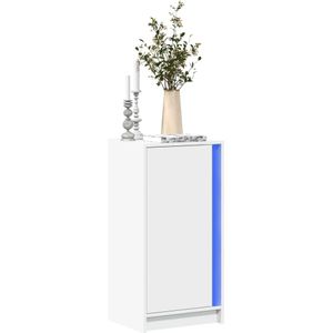 vidaXL - Dressoir - Wit - Bewerkt Hout - Met LED Verlichting - 42,5x34x85 cm
