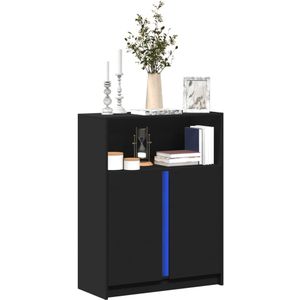 vidaXL LED-Sideboard Schwarz 77x34x100 cm Holzwerkstoff
