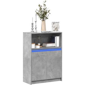 vidaXL Sideboard mit LED Betongrau 72x34x100 cm Holzwerkstoff