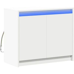 vidaXL - Dressoir - met - LEDx34x61 - cm - bewerkt - hout - wit