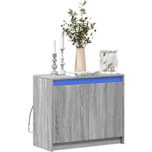 vidaXL LED-Sideboard Grau Sonoma 72x34x61 cm Holzwerkstoff