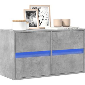 vidaXL TV-Wandschrank mit LED-Beleuchtung Betongrau 80x31x45 cm