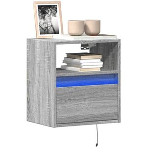 TV-Wandschränke LED-Beleuchtung 2 Stk. Grau Sonoma 41x31x45 cm Vidaxl