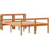 vidaXL Bettgestell mit Kopfteil ohne Matratze Wachsbraun 150x200 cm