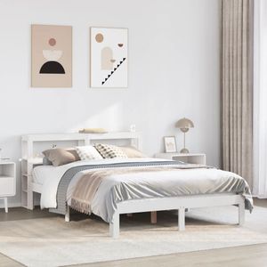 vidaXL - Bedframe - met - hoofdeinde - zonder - matras - 140x200 - cm - wit