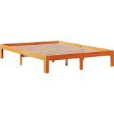 vidaXL Massivholzbett ohne Matratze Wachsbraun 140x200 cm Kiefernholz