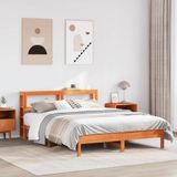 vidaXL Bedframe zonder matras massief grenenhout wasbruin 140x200 cm
