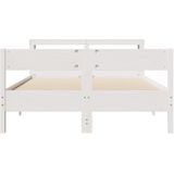 vidaXL - Bedframe - zonder - matras - massief - grenenhout - witx200 - cm