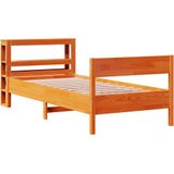 Massivholzbett ohne Matratze Wachsbraun 100x200 Kiefernholz Vidaxl