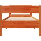 Massivholzbett ohne Matratze Wachsbraun 100x200 Kiefernholz Vidaxl