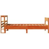 Massivholzbett ohne Matratze Wachsbraun 100x200 Kiefernholz Vidaxl