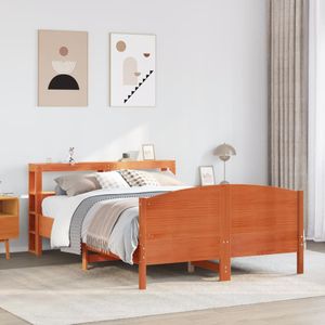 vidaXL Bedframe zonder matras massief grenenhout wasbruin 150x200 cm
