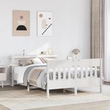 vidaXL Bedframe zonder matras massief grenenhout wit 160x200 cm