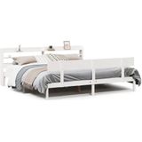 vidaXL - Bedframe - zonder - matras - massief - grenenhout - wit - 180x200 - cm