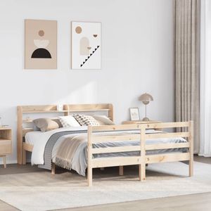 vidaXL Bettgestell mit Kopfteil ohne Matratze 140x190 cm