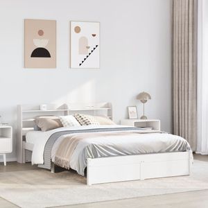 vidaXL - Bedframe - met - hoofdeinde - zonder - matrasx200 - cm - wit