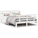 vidaXL Bedframe met hoofdeinde zonder matras 120x200 cm wit