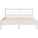 vidaXL Bedframe zonder matras massief grenenhout wit 160x200 cm
