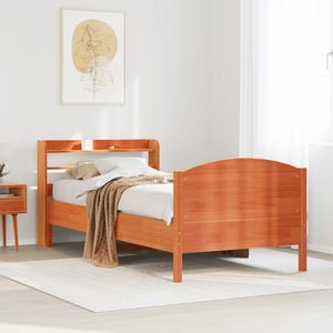 vidaXL Massivholzbett ohne Matratze Wachsbraun 75x190 cm Kiefernholz