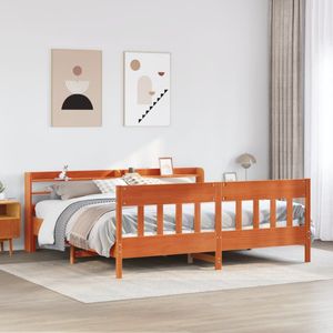 Massivholzbett ohne Matratze Wachsbraun 180x200 Kiefernholz Vidaxl