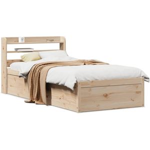 vidaXL Massivholzbett mit Kopfteil 90x200 cm Kiefer