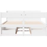 vidaXL Bedframe zonder matras massief grenenhout wit 135x190 cm