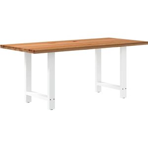 vidaXL Eettafel rechthoekig 180x80x74 cm massief eikenhout lichtbruin