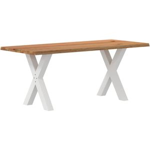 vidaXL - Eettafel - met - natuurlijke - rand - massief - eikenhout - rechthoekig