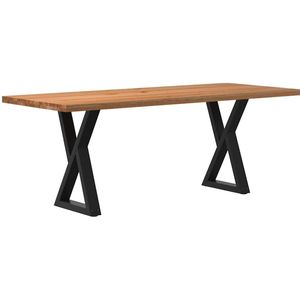 vidaXL Eettafel rechthoekig 200x80x74 cm massief eikenhout lichtbruin